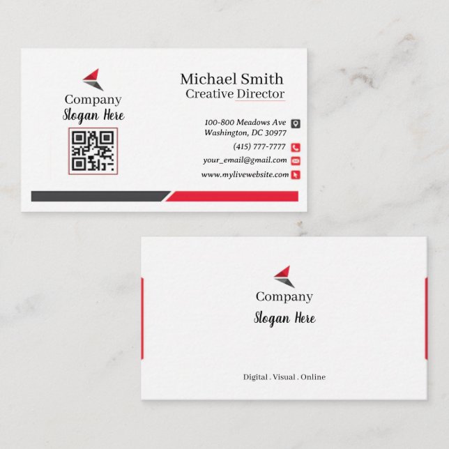 Red & Black Business Cards 3 Pack of 100 (Front/Back)