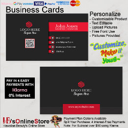 Red & Black Business Cards 7 Pack of 100