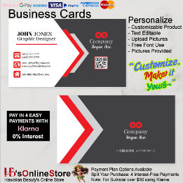 Red & Black Business Cards 8 Pack of 100