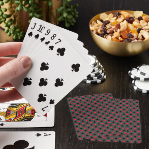 Red Black Card Suits on Grey Playing Cards