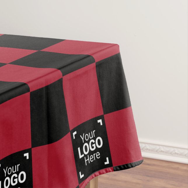 Red & Black Check Business & Office Event / Party Tablecloth (In Situ)