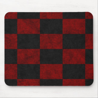 red black check mouse pad