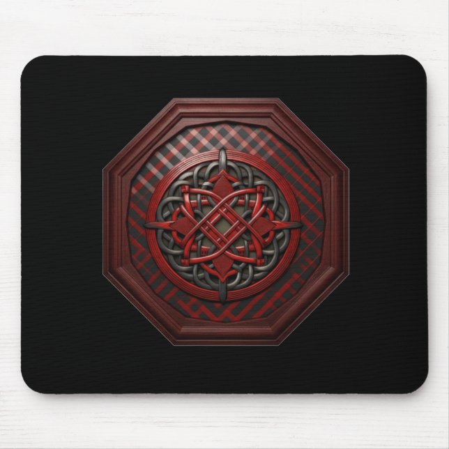Red & Black Checkerboard Celtic Knot In A Frame    Mouse Pad (Front)