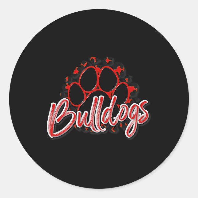 Red Black Cheetah School Sports Fan Team Spirit  Classic Round Sticker (Front)