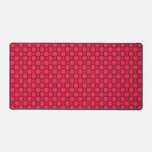 Red Black Chequerboard Desk Mat