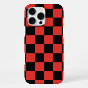 Red Black Chequerboard iPhone 16 Pro Max Case