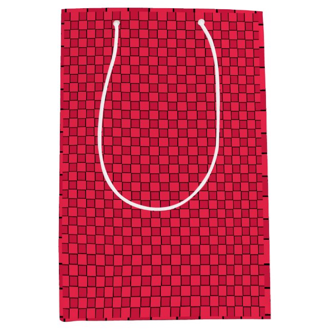 Red Black Chequerboard Medium Gift Bag (Front)