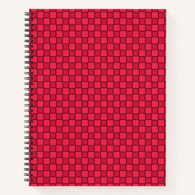Red Black Chequerboard Notebook (Front)