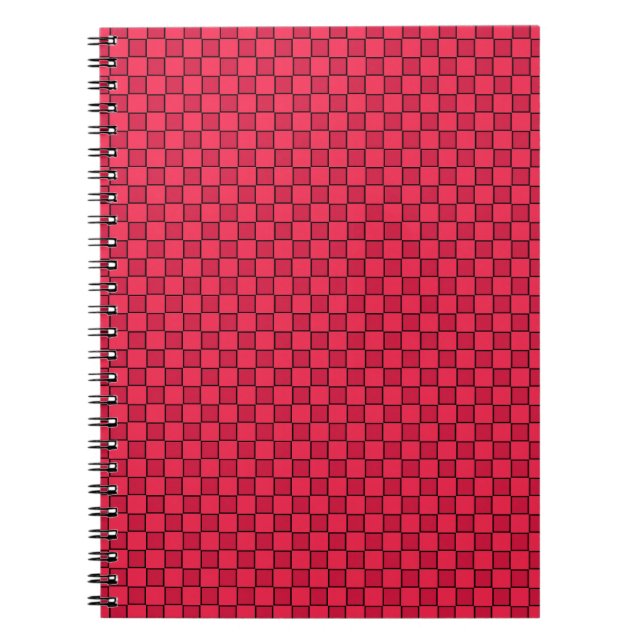 Red Black Chequerboard Notebook (Front)