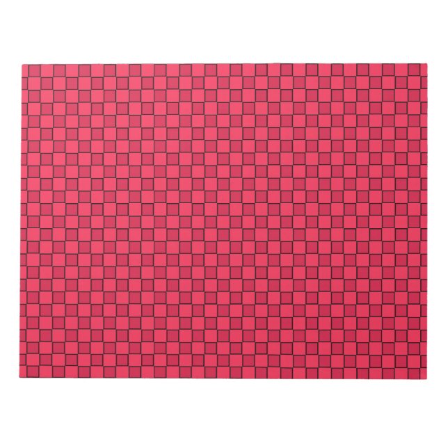 Red Black Chequerboard Notepad (Front)