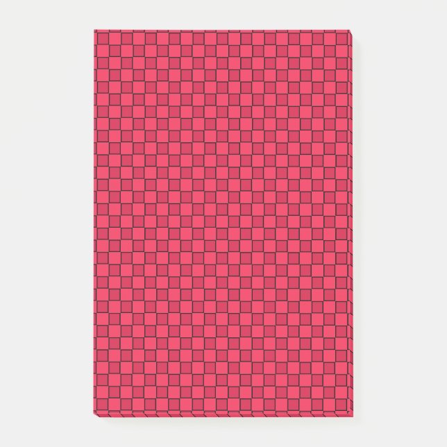 Red Black Chequerboard Post-it Notes (Front)