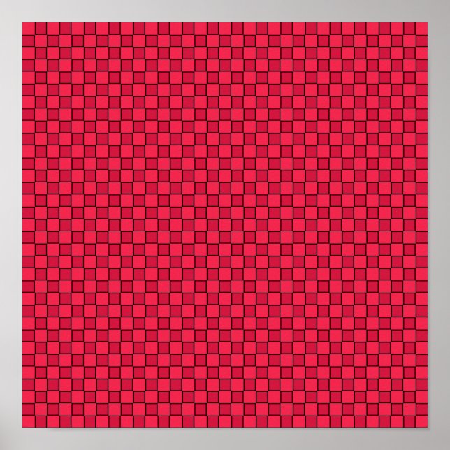 Red Black Chequerboard Poster (Front)
