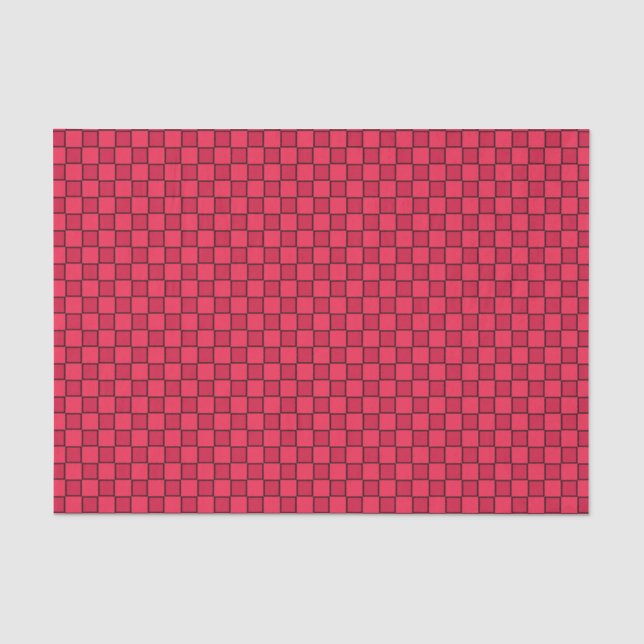 Red Black Chequerboard Tissue Paper (Front)