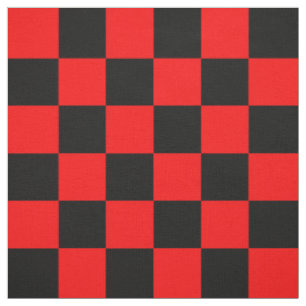Red Black Chequered Check Pattern Fabric
