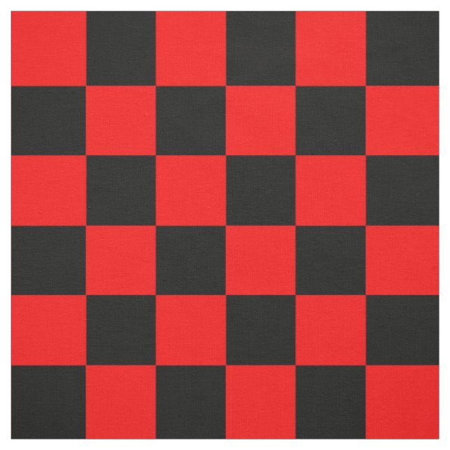 Red Black Chequered Check Pattern Fabric (Swatch)