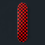 Red Black Chequered Check Pattern Skateboard<br><div class="desc">Red and Black Check Chequered Geometric Squares Pattern Design</div>