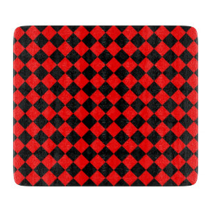 Red Black Chequered Diamond Pattern Cutting Board