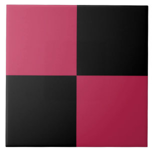 Red Black Chequered Pattern Ceramic Tile