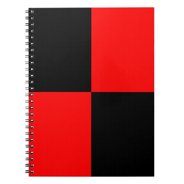 Red black chequered pattern Square Notebook (Front)
