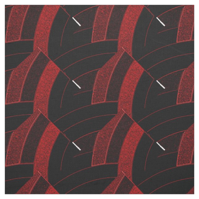 red/black chic contemporary chevrons fabric (Swatch)