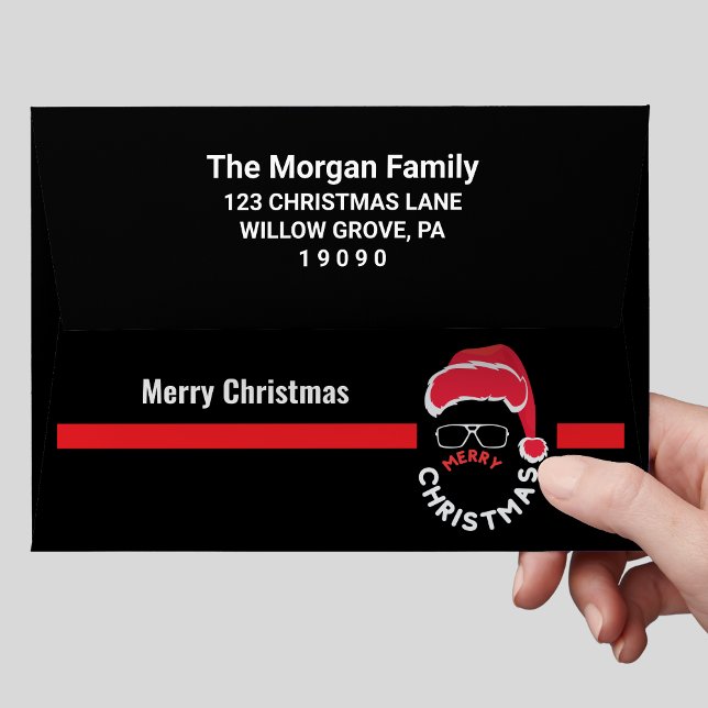 Red Black Christmas Holiday Party Envelope (Creator Uploaded)