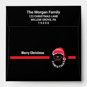 Red Black Christmas Holiday Party Envelope
