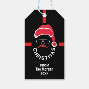 Red Black Christmas Holiday Party Gift Tags