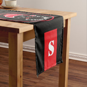 Red Black Christmas Holiday Party Medium Table Runner
