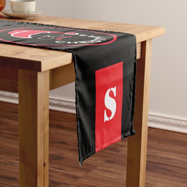 Red Black Christmas Holiday Party Medium Table Runner (In Situ)
