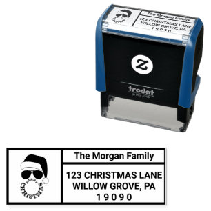 Red Black Christmas Holiday Party Self-inking Stamp