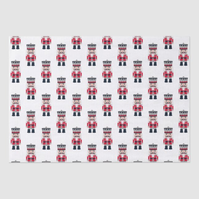 Red Black Christmas Nutcracker Ballet Tissue Paper (Front)