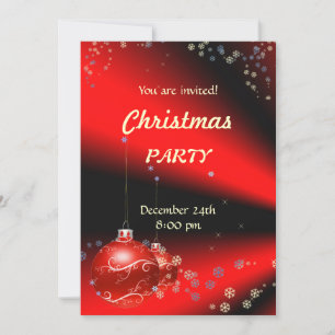 Red Black Christmas Party invitation