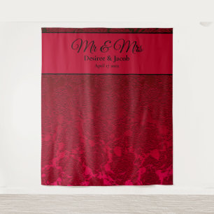 Red Black Christmas Wedding Winter Backdrop Tapestry