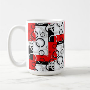 Red Black Circles Sherpa Throw Coffee Mug