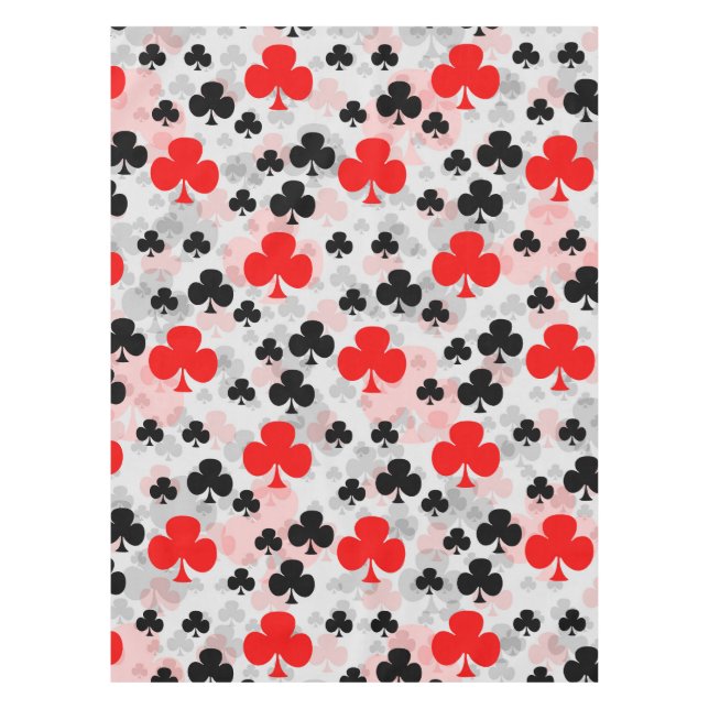 Red Black Clover Club Abstract Pattern Design Tablecloth (Front)