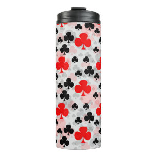 Red Black Clover Club Abstract Pattern Design Thermal Tumbler