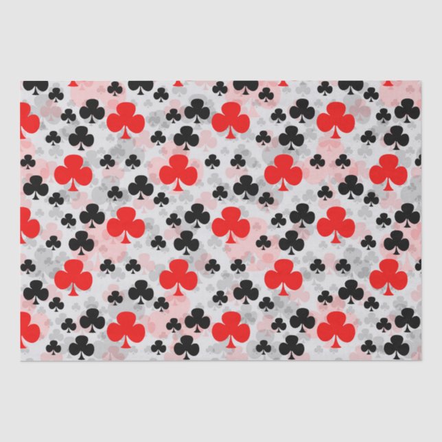 Red Black Clover Club Abstract Pattern Design Tissue Paper (Front)