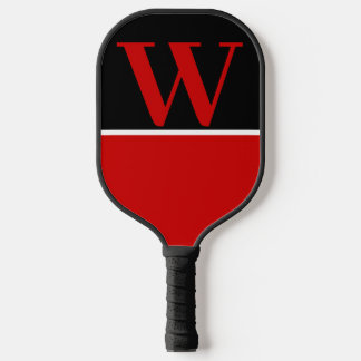 Red & Black College Monogram Pickleball Paddle