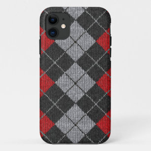 Red & Black Comfy Argyle Look iPhone 5 Case