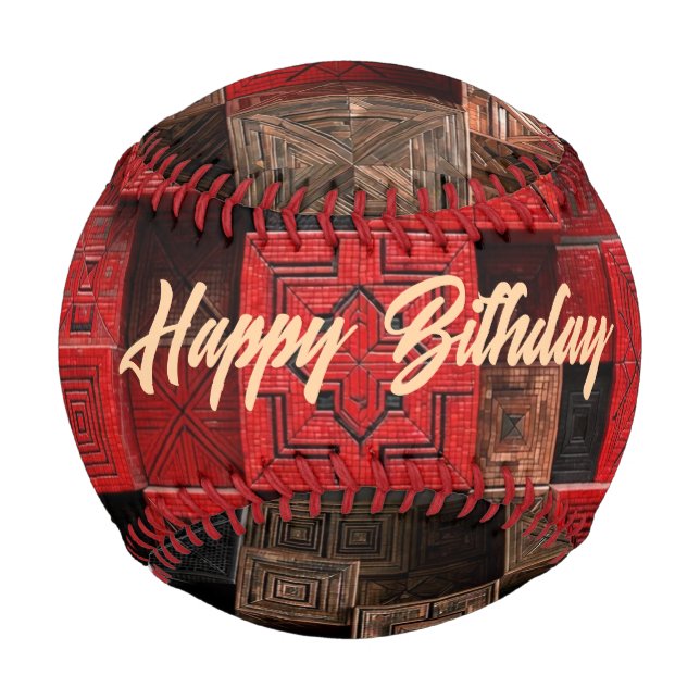 Red Black Copper 3D Mosaic  Baseball (Front)