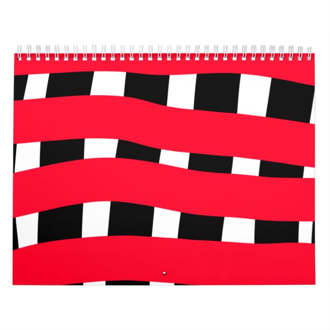 Red black cross chequerboard simple man boy gift t calendar (Cover)
