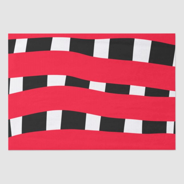 Red black cross chequerboard simple man boy gift t tissue paper (Front)