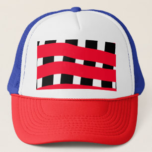 Red black cross chequerboard simple man boy gift t trucker hat