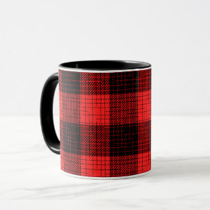  Red Black Crosshatch Buffalo Check Mug