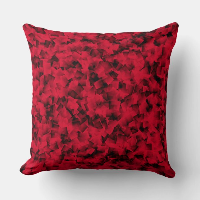 Red Black Cubism Abstract Pattern Cushion (Front)