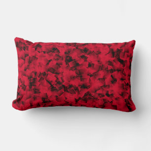 Red Black Cubism Abstract Pattern Lumbar Cushion