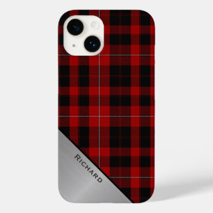 Red & Black Cunningham Plaid & Aluminium Look Case-Mate iPhone 14 Case