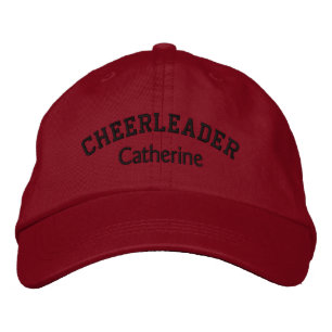 Red & Black Custom Cheerleader's Embroidered Hat