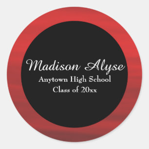 Red Black Custom Graduation Sticker