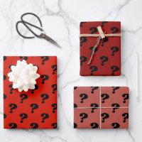 Red & Black Cute Gift Wrapper (Question Mark)